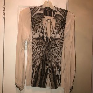Roberto Cavalli silk crepe blouse sz 38